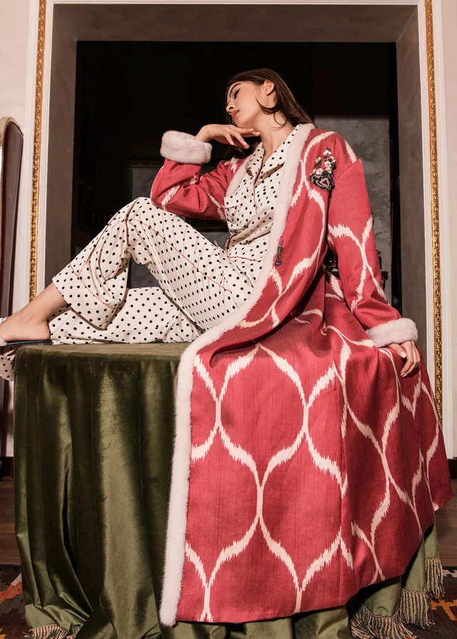 Chapan with mink fur