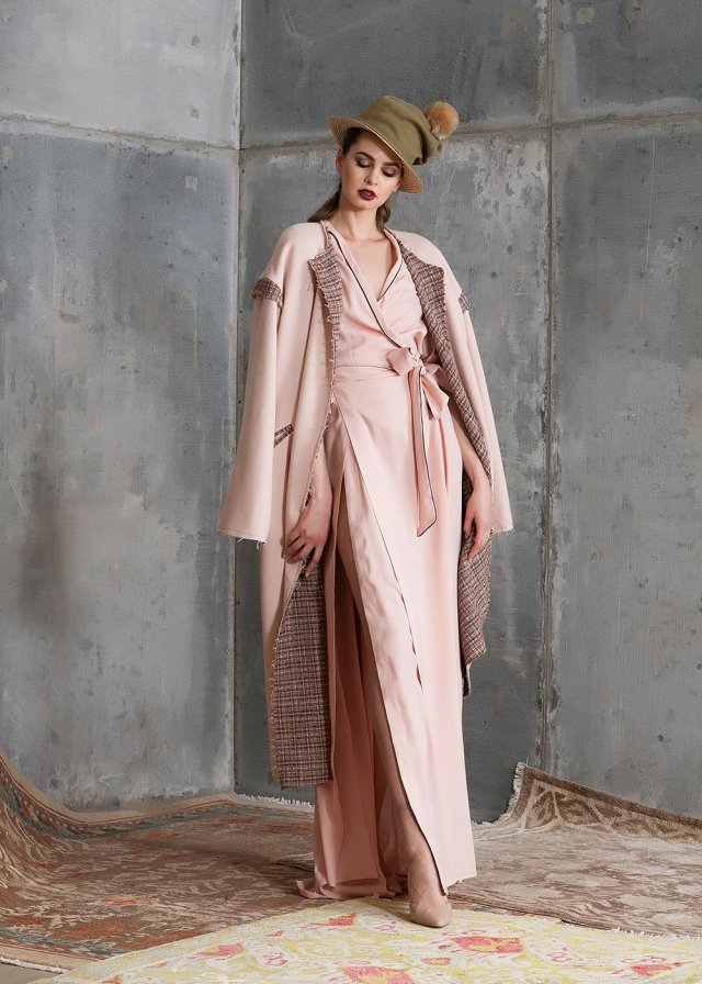 Silk dress and coat